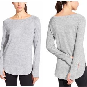 Athleta Light Heather Gray Pose Shirt Large